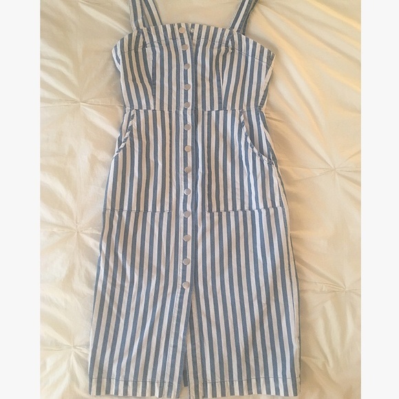 Forever 21 Dresses Stripped Button Front Midi Dress Poshmark